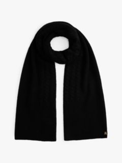 Chic Cable Knit Fluffy Scarf — Black 1