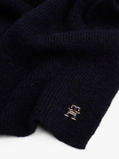 Chic Cable Knit Fluffy Scarf — Blue 2