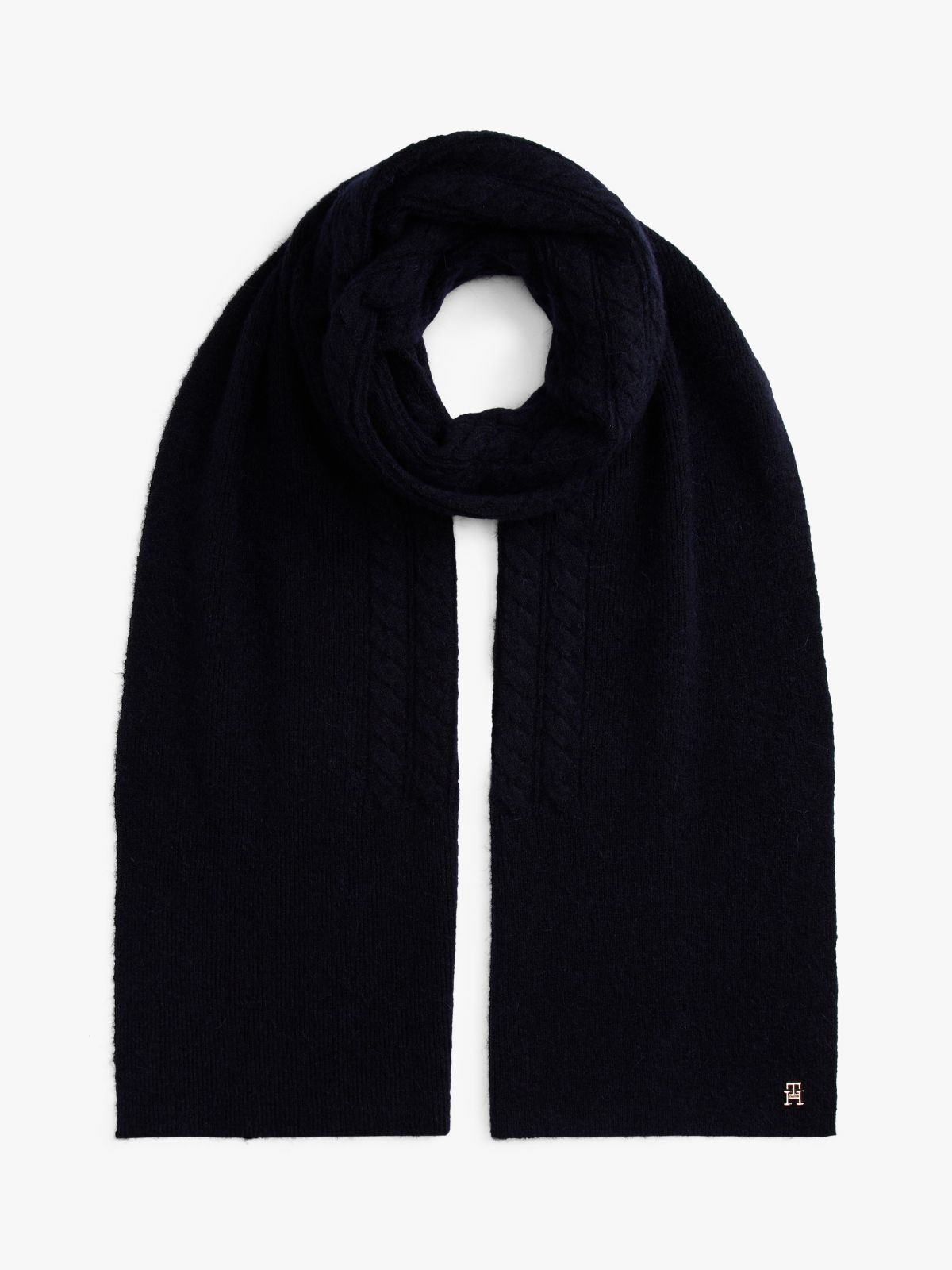 Chic Cable Knit Fluffy Scarf — Blue