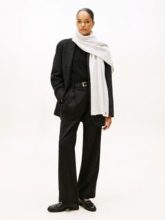 Chic Cable Knit Fluffy Scarf — White 4