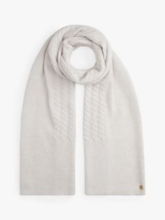 Chic Cable Knit Fluffy Scarf — White 1