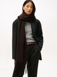 Hilfiger Metal Flag Cable Knit Scarf — Grey 4