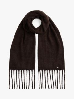 Hilfiger Metal Flag Cable Knit Scarf — Grey 1