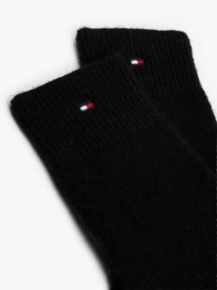 Hilfiger Flag Fluffy Knit Gloves — Black 2
