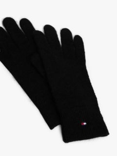 Hilfiger Flag Fluffy Knit Gloves — Black 3