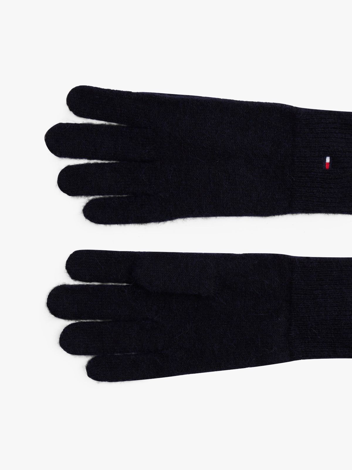 Hilfiger Flag Fluffy Knit Gloves — Black