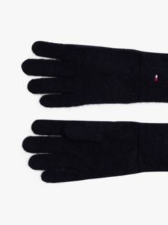 Hilfiger Flag Fluffy Knit Gloves — Black 2