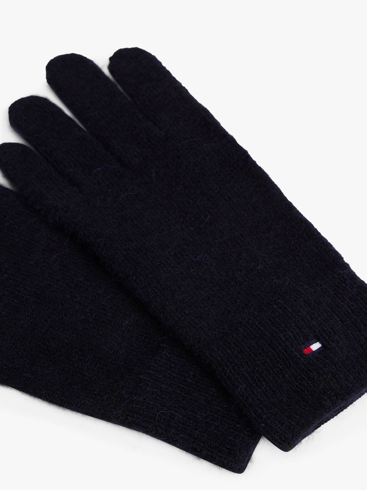 Hilfiger Flag Fluffy Knit Gloves — Black