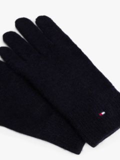 Hilfiger Flag Fluffy Knit Gloves — Black 3