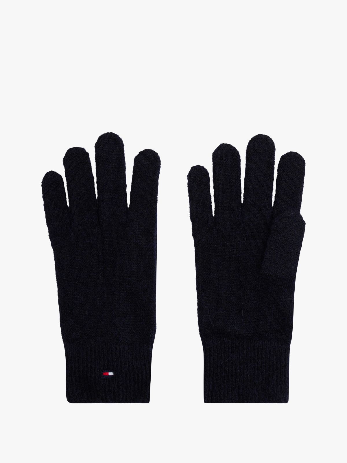 Hilfiger Flag Fluffy Knit Gloves — Black