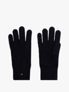 Hilfiger Flag Fluffy Knit Gloves — Black 1