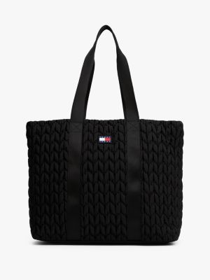 cabas matelassé black pour femmes tommy jeans