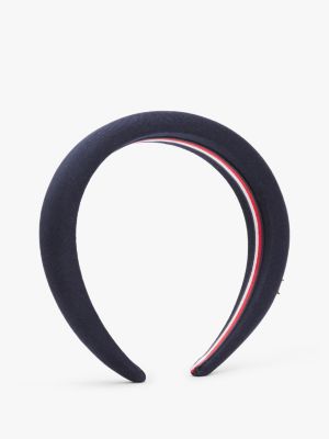 serre-tête chic à plaque monogramme th bleu pour femmes tommy hilfiger