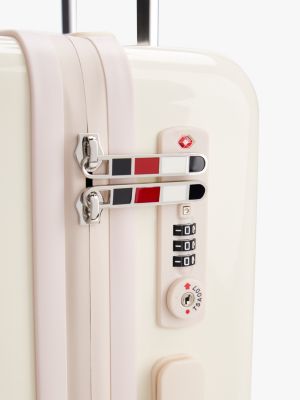 valise cabine rigide brillante bleu pour femmes tommy hilfiger