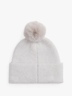 Chic Metallic Pom Pom Beanie — White 2
