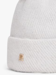 Chic Metallic Pom Pom Beanie — White 3