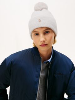 Chic Metallic Pom Pom Beanie — White 4