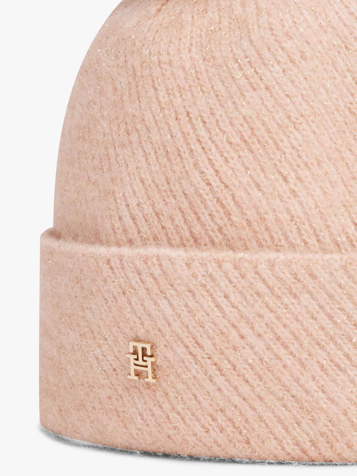Chic Metallic Pom Pom Beanie — Pink