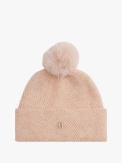 Chic Metallic Pom Pom Beanie — Pink 1