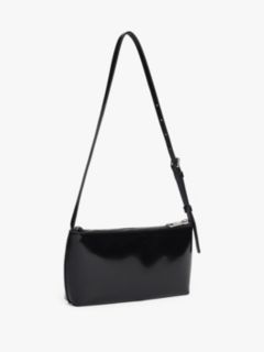 Essential Logo Shiny Shoulder Bag — Black 2