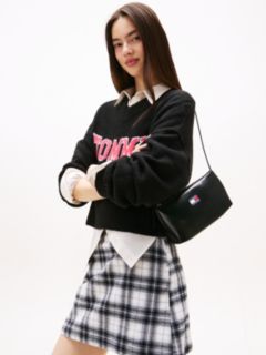 Essential Logo Shiny Shoulder Bag — Black 5