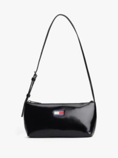 Essential Logo Shiny Shoulder Bag — Black 1