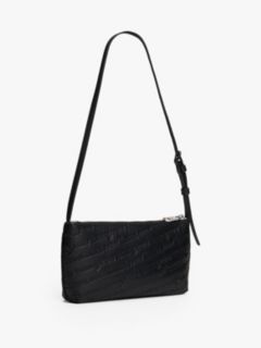 Debossed Logo Shoulder Bag — Black 2