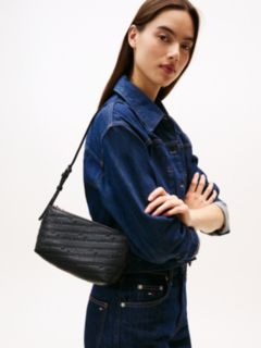 Debossed Logo Shoulder Bag — Black 5