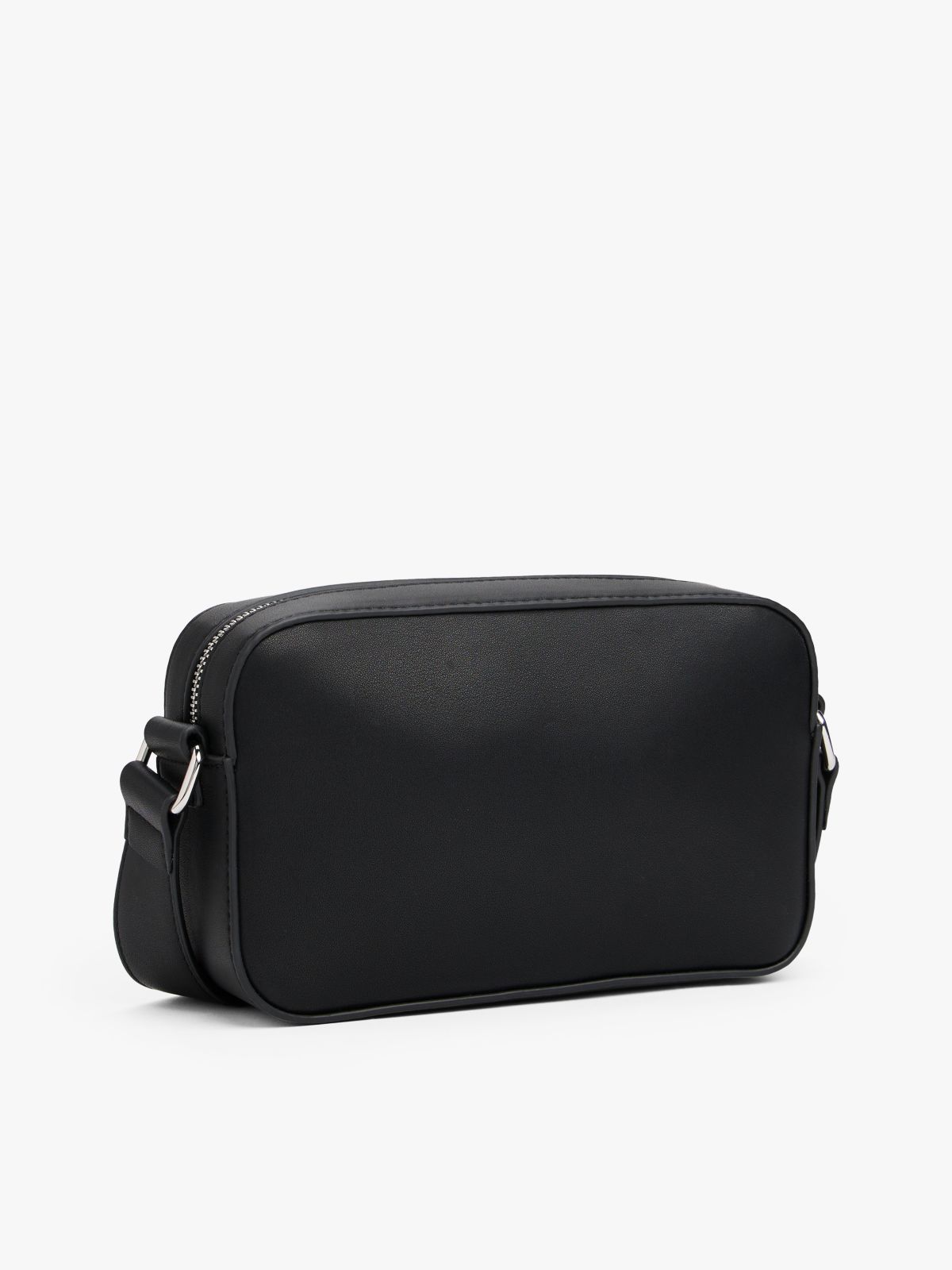 Logo Plaque Crossbody Camera Bag — Black