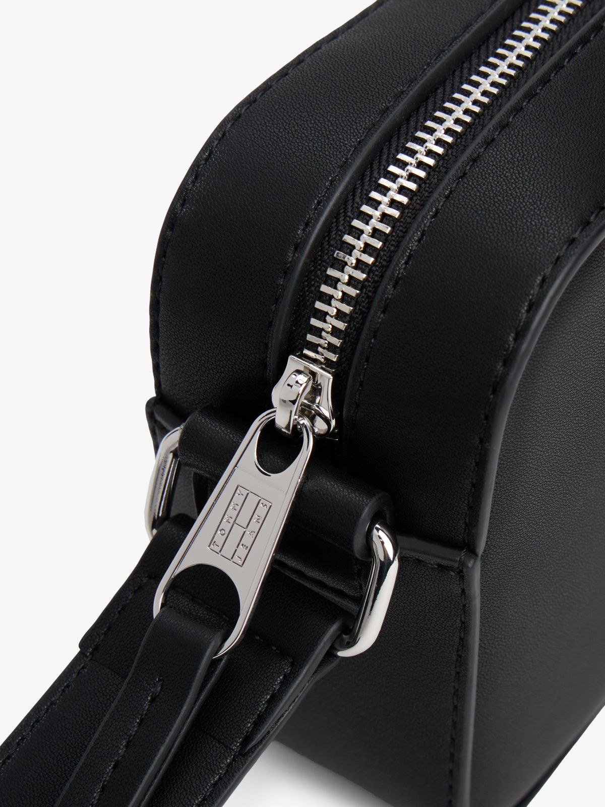 Logo Plaque Crossbody Camera Bag — Black