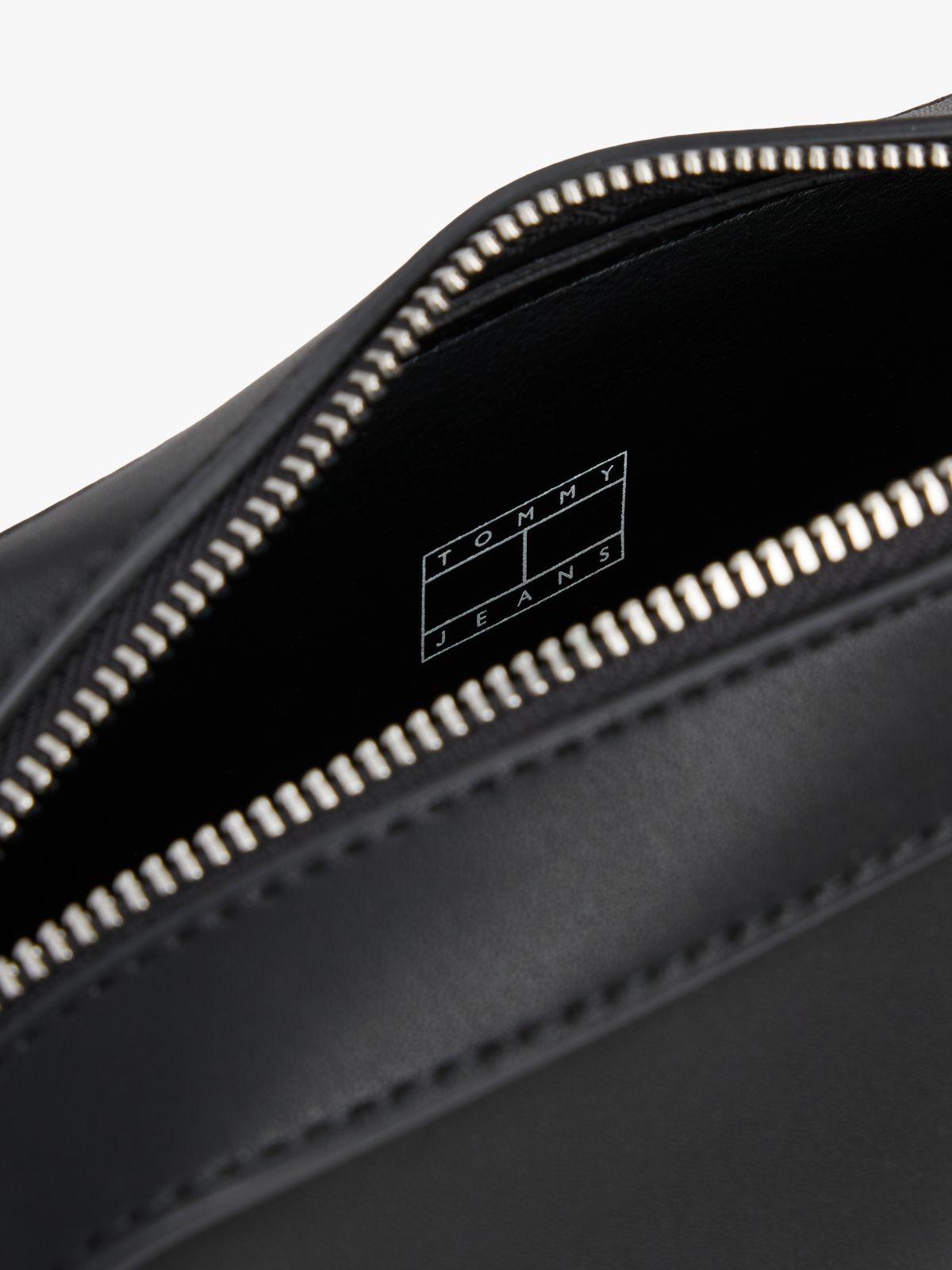 Logo Plaque Crossbody Camera Bag — Black