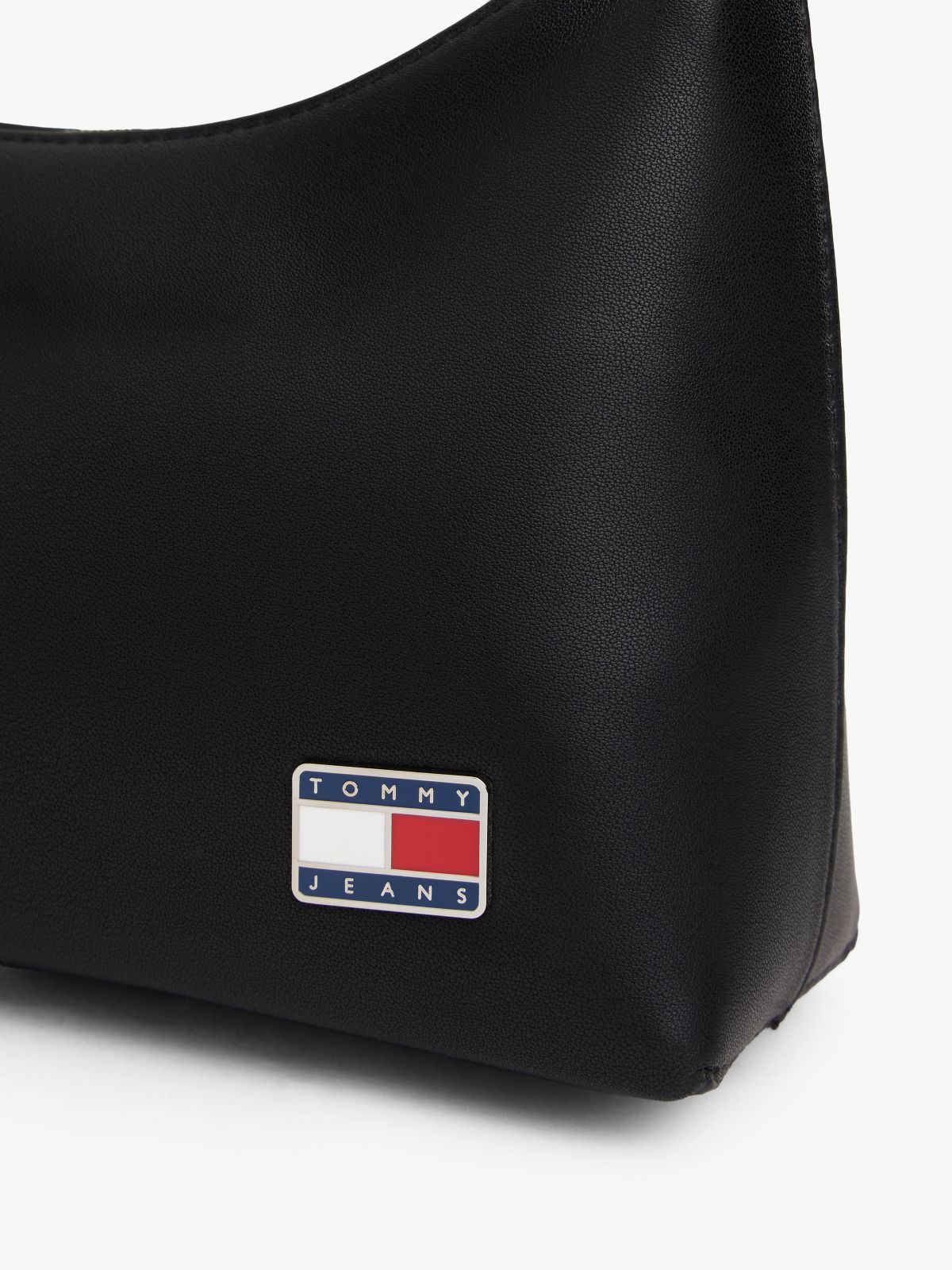 Logo Plaque Shoulder Bag — Black
