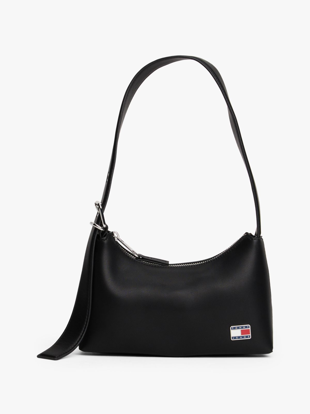 Logo Plaque Shoulder Bag — Black