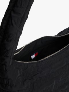 Logo Quilted Hobo Bag — Black 4
