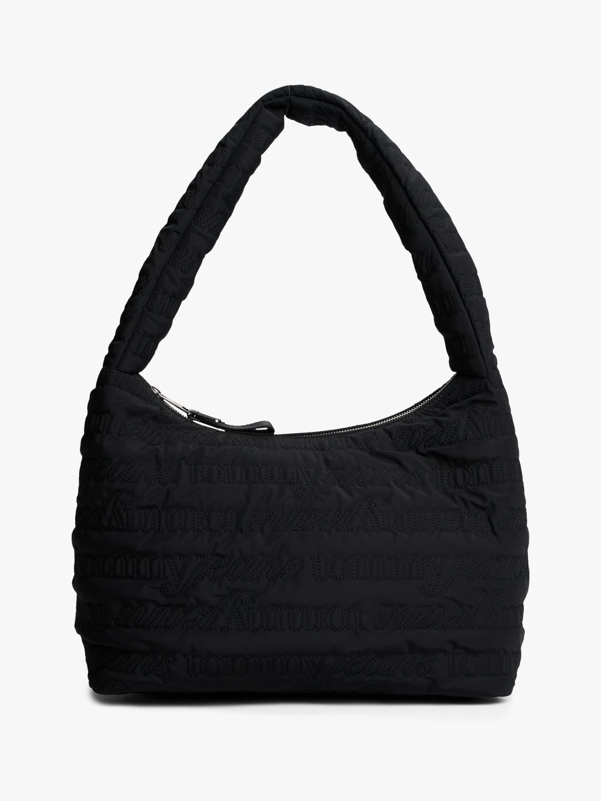 Logo Quilted Hobo Bag — Black