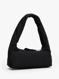 Logo Plaque Padded Shoulder Bag — Black 2