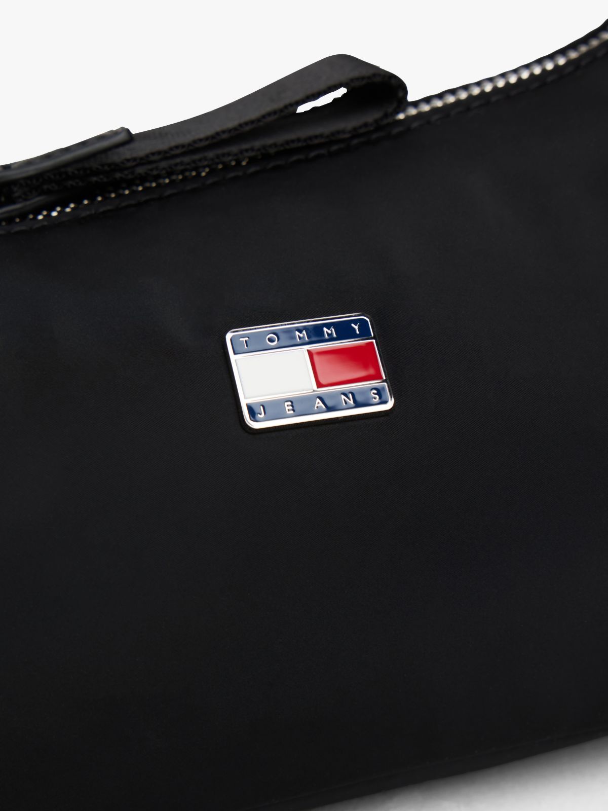 Logo Plaque Padded Shoulder Bag — Black