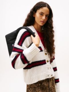 Logo Plaque Padded Shoulder Bag — Black 5