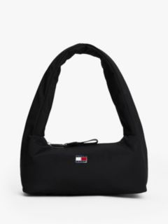 Logo Plaque Padded Shoulder Bag — Black 1