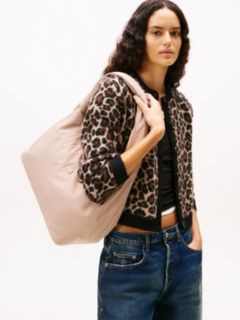 Logo Plaque Padded Hobo Bag — Beige 5