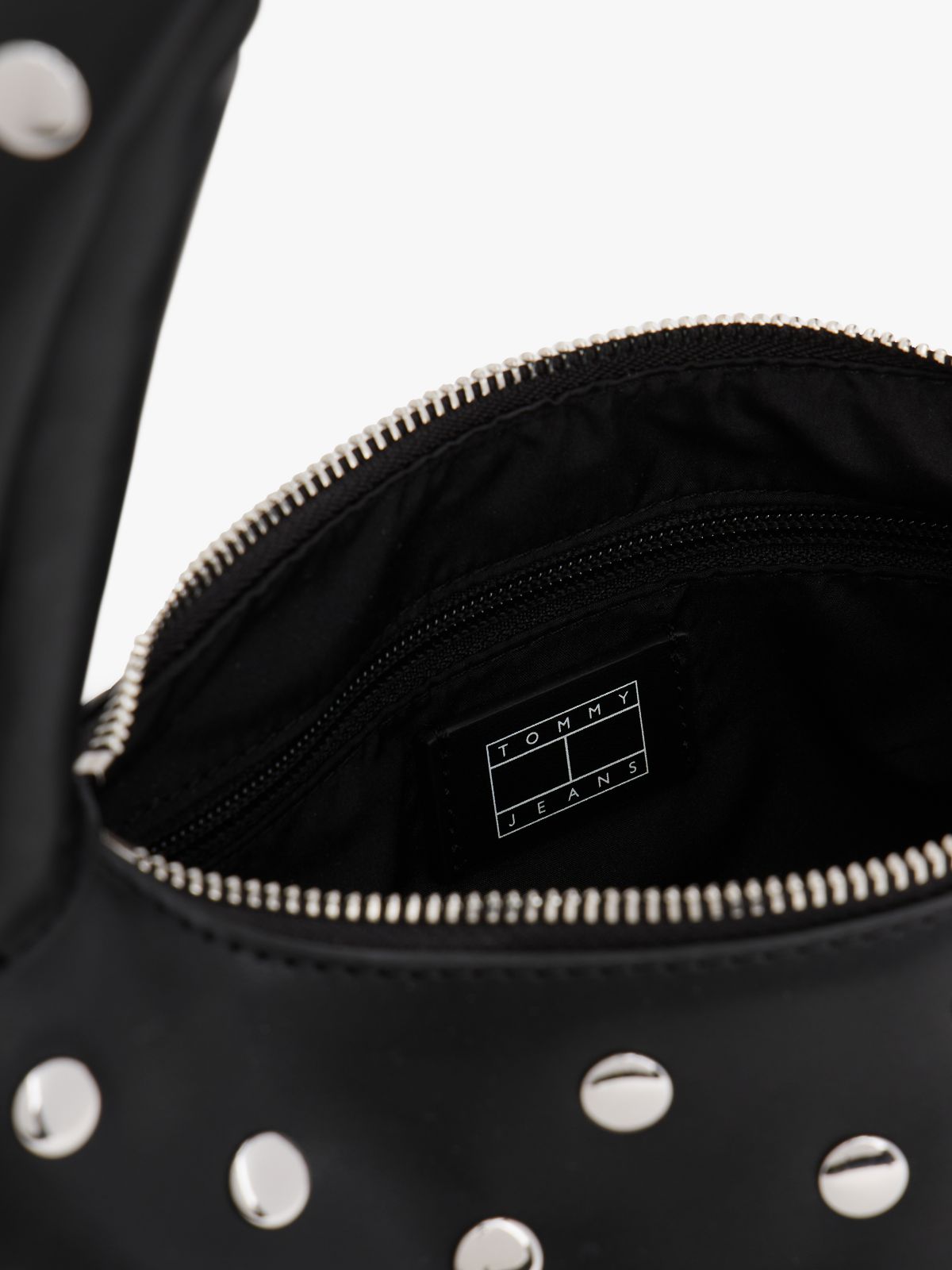 Metal Stud Shoulder Bag — Black