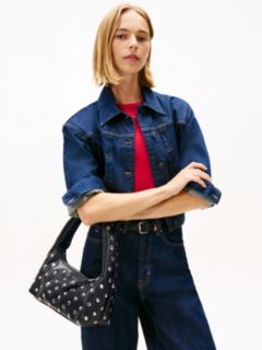 Metal Stud Shoulder Bag — Black 5