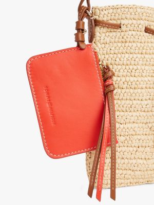 beige raffia pouch for women tommy hilfiger