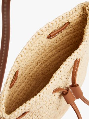 beige raffia pouch for women tommy hilfiger