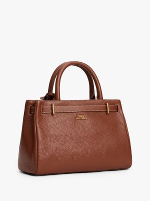 brown the american icon leather crossbody tote bag for women tommy hilfiger