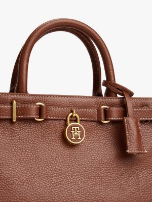 brown the american icon leather crossbody tote bag for women tommy hilfiger