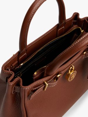 brown the american icon leather crossbody tote bag for women tommy hilfiger