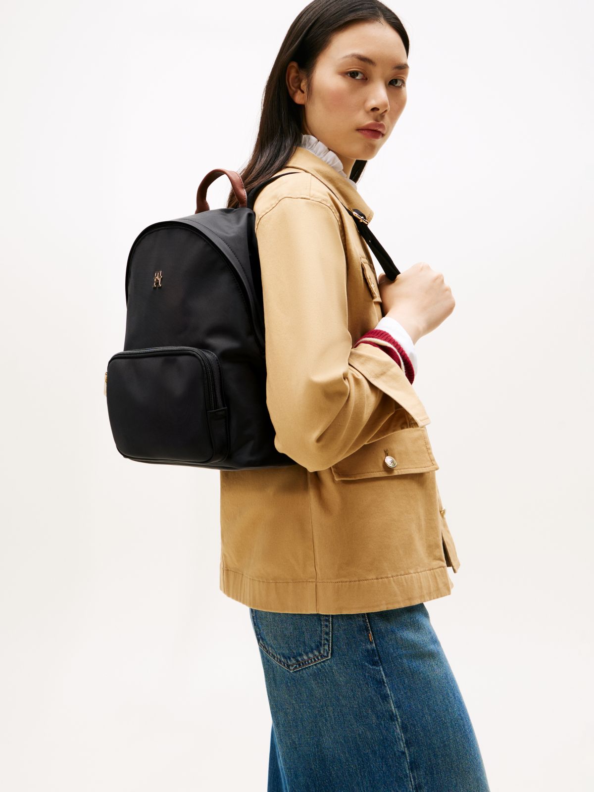 TH Monogram Dome Backpack — Black