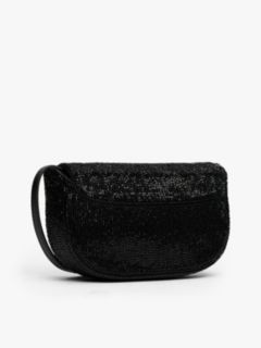 Beaded Leather Crossbody Bag — Black 2