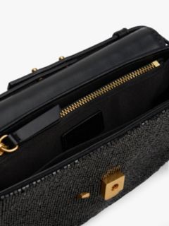 Beaded Leather Crossbody Bag — Black 4